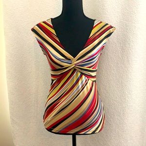 BCBGMaxazria striped fitted top